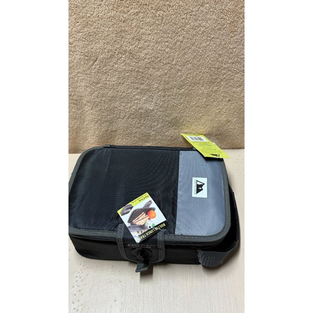 Arctic Zone lunch bag with a built-in lunch tray. gray with black